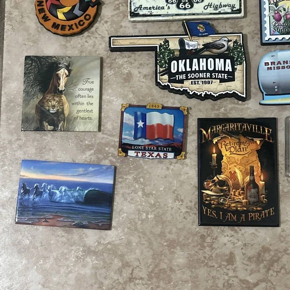Vintage 80s 90s Fridge Magnet‎ Lot of 22 - Route 66 USA Travel Souvenir Collect